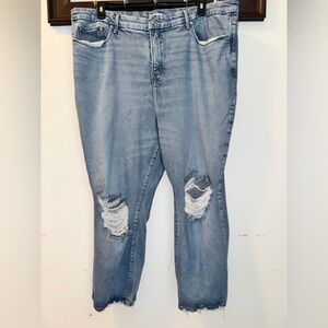 Good American Curve Good Petite Straight Jeans Indigo Size 22